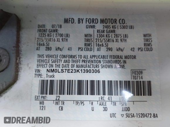 2019 Ford Transit Connect XL с VIN NM0LS7E23K1390306, выставлен на аукционе IAAI как лот 41574564 с пробегом 14 932 миль миль и . История ставок и продаж доступна на DreamBid. Изображение 9.