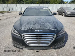 2015 Hyundai Genesis 3.8L with VIN KMHGN4JE6FU098529, listed as a Copart auction lot 76175104 with 0 mi miles and Salvage Title. Bid and sale history available at carsss.com. Image 5.