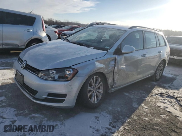 2017 Volkswagen Golf SportWagen S with VIN 3VW017AUXHM538640, listed as a Copart auction lot 37742174 with 102,001 mi miles. Bid and sale history available at carsss.com. Image 1.