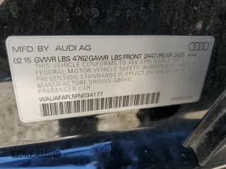 2015 Audi A4 Premium с VIN WAUAFAFL5FN034177, выставлен на аукционе Copart как лот 55785295 с пробегом 69 802 миль миль и Списание • Salvage title. История ставок и продаж доступна на DreamBid. Изображение 12.