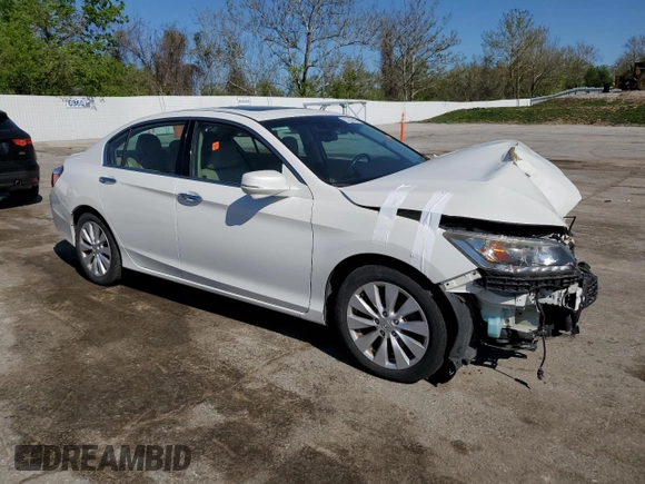2013 Honda Accord Touring with VIN 1HGCR3F98DA032772, listed as a Copart auction lot 53955005 with 133,280 mi miles and Salvage title. Bid and sale history available at DreamBid. Image 4.