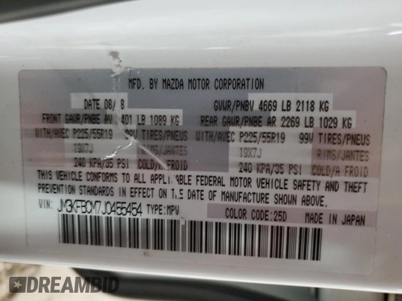 2018 Mazda CX-5 Touring with VIN JM3KFBCM7J0455454, listed as a Copart auction lot 41841685 with 85,694 mi miles and Clean Title. Bid and sale history available at carsss.com. Image 13.