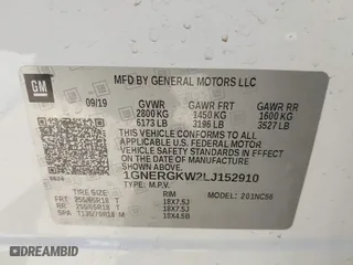 2020 Chevrolet Traverse LT Cloth with VIN 1GNERGKW2LJ152910, listed as a IAAI auction lot 41798723 with 81,295 mi miles. Bid and sale history available at carsss.com. Image 9.