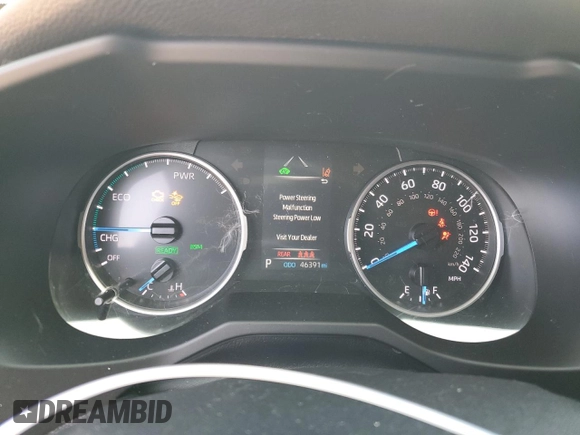 2022 Toyota RAV4 Hybrid XLE Premium with VIN JTMB6RFV1ND521761, listed as a Copart auction lot 52150265 with 46,391 mi miles and Salvage title. Bid and sale history available at DreamBid. Image 9.
