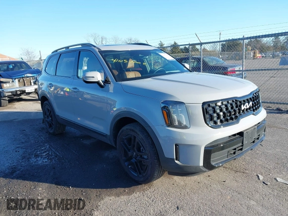 2024 Kia Telluride EX with VIN 5XYP3DGC7RG467467, listed as a IAAI auction lot 41057202 with 8,255 mi miles and . Bid and sale history available at carsss.com. Image 1.