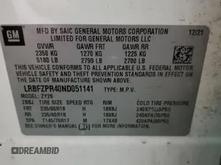 2022 Buick Envision Essence with VIN LRBFZPR40ND051141, listed as a Copart auction lot 44046575 with Not Provided miles and Salvage Title. Bid and sale history available at carsss.com. Image 16.