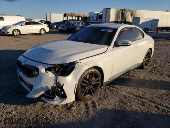 2022 BMW 2 Series 230i with VIN 3MW23CM00N8C47959, listed as a Copart auction lot 38638673 with 0 mi miles. Bid and sale history available at carsss.com. Image 1.
