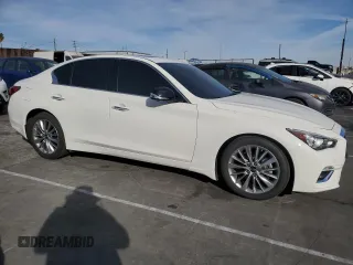 2023 Infiniti Q50 Luxe with VIN JN1EV7BP8PM511178, listed as a Copart auction lot 42441725 with 26,861 mi miles and Salvage Title. Bid and sale history available at DreamBid. Image 4.