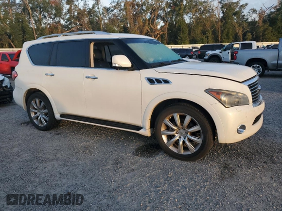 2012 Infiniti QX56 8-passenger with VIN JN8AZ2NC5C9317348, listed as a Copart auction lot 80079664 with 122,457 mi miles and Non Repairable. Bid and sale history available at carsss.com. Image 4.