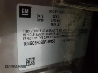 2011 Buick LaCrosse CXL with VIN 1G4GC5ED9BF159156, listed as a Copart auction lot 58079935 with 95,321 mi miles and Salvage title. Bid and sale history available at DreamBid. Image 12.