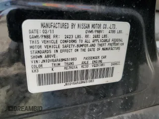 2011 Infiniti G25 Sedan x with VIN JN1DV6AR4BM451983, listed as a Copart auction lot 49531035 with 101,079 mi miles and Salvage Title. Bid and sale history available at carsss.com. Image 13.