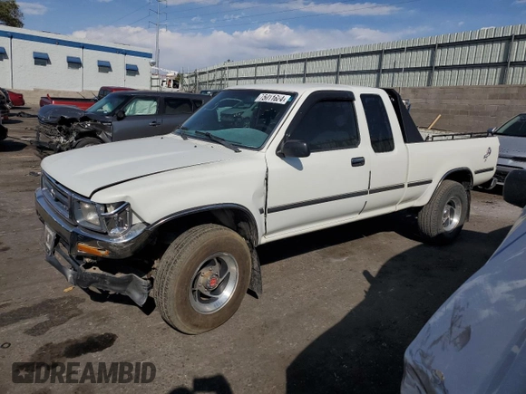 1993 Toyota Pickup DLX z VIN JT4VN13D3P5125406, wystawiony jako Copart lot #75011624 z przebiegiem 152 663 mil mil oraz Szkoda całkowita • Salvage title. Historia ofert i sprzedaży dostępna na DreamBid. Obrazek 1.