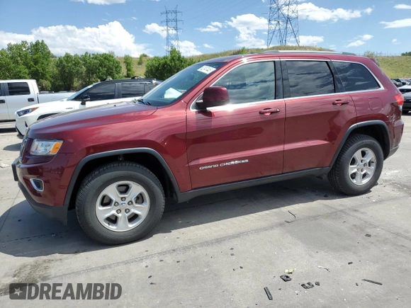 2016 Jeep Grand Cherokee Laredo with VIN 1C4RJFAG8GC413490, listed as a Copart auction lot 62347445 with 104,056 mi miles and Salvage title. Bid and sale history available at DreamBid. Image 1.