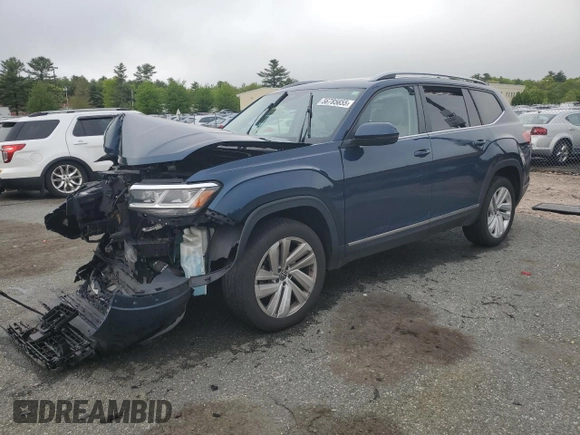 2021 Volkswagen Atlas SEL with VIN 1V2BP2CAXMC566223, listed as a Copart auction lot 56785655 with 101,229 mi miles and Salvage title. Bid and sale history available at DreamBid. Image 1.