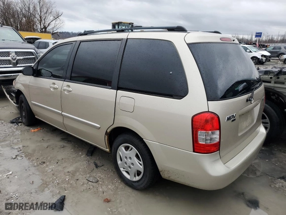 2001 Mazda MPV DX with VIN JM3LW28G410200381, listed as a Copart auction lot 84687694 with 0 mi miles and Salvage Title. Bid and sale history available at carsss.com. Image 2.