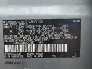 2008 Toyota RAV4 Limited with VIN JTMZK31V686013387, listed as a Copart auction lot 61506625 with 212,571 mi miles and Clean title. Bid and sale history available at DreamBid. Image 13.
