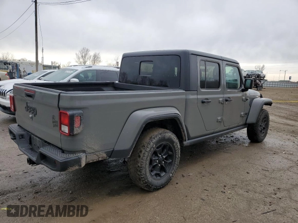 2022 Jeep Gladiator Willys with VIN 1C6HJTAG4NL139090, listed as a Copart auction lot 47030245 with 60,204 mi miles and Salvage title. Bid and sale history available at DreamBid. Image 3.