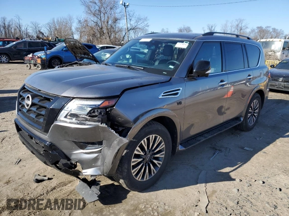 2022 Nissan Armada SL with VIN JN8AY2BA7N9393422, listed as a Copart auction lot 47361775 with 51,900 mi miles and Clean Title. Bid and sale history available at carsss.com. Image 1.