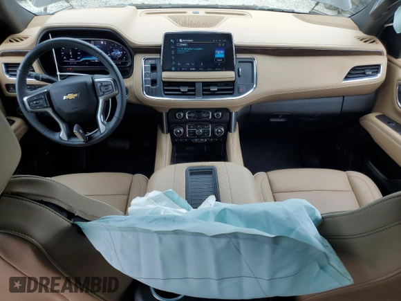 2023 Chevrolet Tahoe Premier with VIN 1GNSKSKD8PR279533, listed as a Copart auction lot 58755045 with 25,233 mi miles and Salvage title. Bid and sale history available at DreamBid. Image 8.
