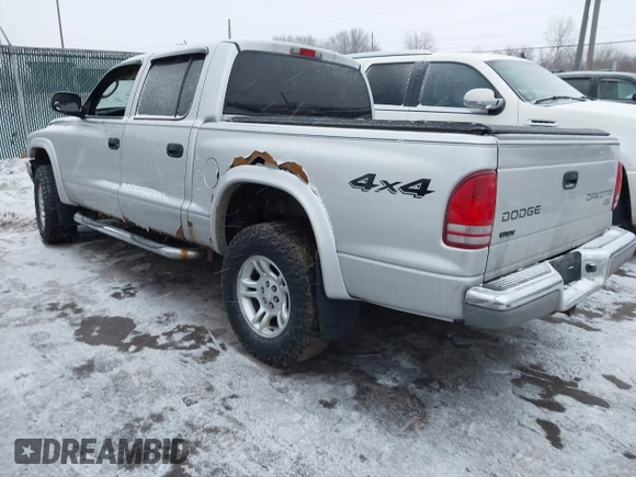 2004 Dodge Dakota SLT with VIN 1D7HG48N34S665027, listed as a IAAI auction lot 41395509 with 128,064 mi miles. Bid and sale history available at carsss.com. Image 3.