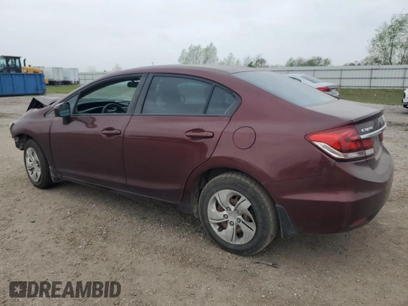 2015 Honda Civic Sedan LX with VIN 19XFB2F50FE101512, listed as a Copart auction lot 49170105 with 65,204 mi miles and Salvage Title. Bid and sale history available at carsss.com. Image 2.