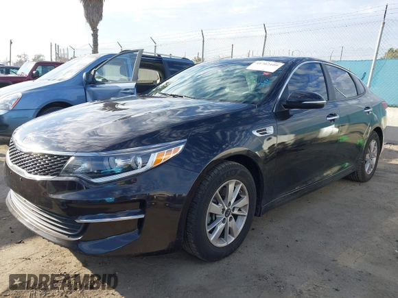 2018 Kia Optima LX with VIN KNAGT4L35J5238723, listed as a IAAI auction lot 41702109 with 66,620 mi miles. Bid and sale history available at carsss.com. Image 2.