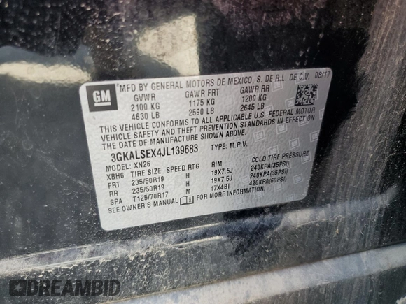 2018 GMC Terrain Denali with VIN 3GKALSEX4JL139683, listed as a Copart auction lot 45716375 with 37,285 mi miles and Clean Title. Bid and sale history available at DreamBid. Image 12.