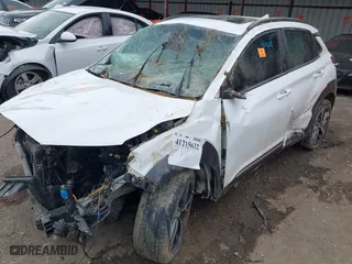2021 Hyundai Kona Ultimate with VIN KM8K5CA58MU721649, listed as a IAAI auction lot 41215632 with 1 mi miles. Bid and sale history available at carsss.com. Image 6.
