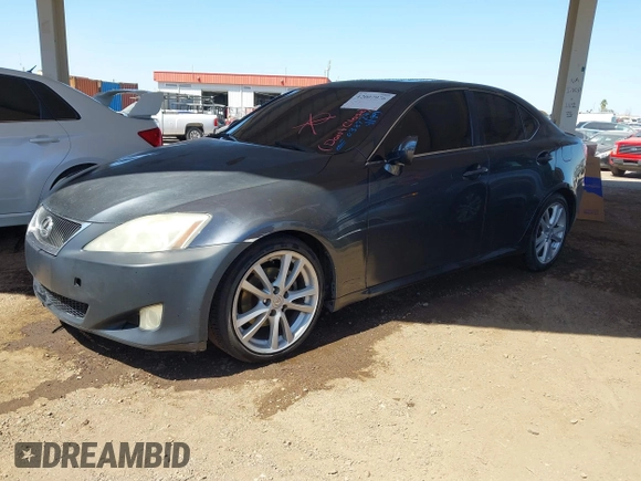 2007 Lexus IS with VIN JTHBK262772038927, listed as a IAAI auction lot 42007976 with 180,737 mi miles. Bid and sale history available at carsss.com. Image 2.