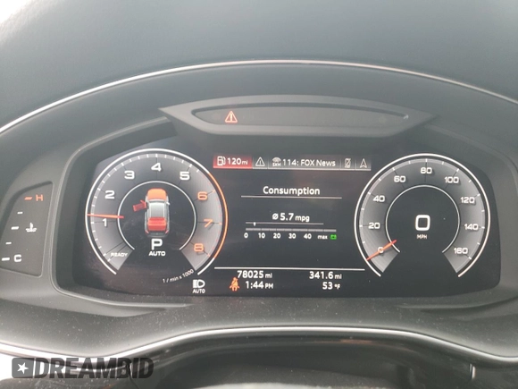 2020 Audi Q8 Premium Plus with VIN WA1EVAF1XLD001273, listed as a Copart auction lot 84743164 with 78,025 mi miles and Salvage title. Bid and sale history available at DreamBid. Image 9.