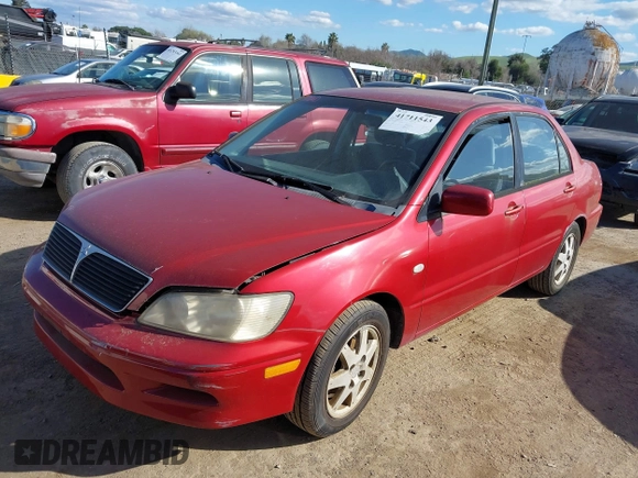 2002 Mitsubishi Lancer LS with VIN JA3AJ36E82U063279, listed as a IAAI auction lot 41711543 with 39,127 mi miles. Bid and sale history available at carsss.com. Image 2.