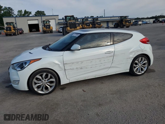 2013 Hyundai Veloster w/Gray Int with VIN KMHTC6ADXDU130886, listed as a Copart auction lot 57478095 with 130,008 mi miles and Salvage title. Bid and sale history available at DreamBid. Image 1.