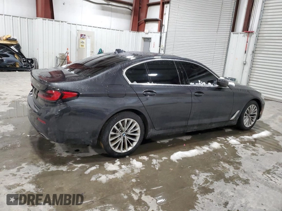 2021 BMW 5 Series 530i xDrive with VIN WBA13BJ0XMCG02446, listed as a Copart auction lot 44348085 with Not Provided miles and Salvage Title. Bid and sale history available at carsss.com. Image 3.