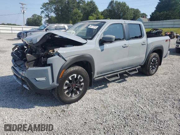 2023 Nissan Frontier PRO-4X with VIN 1N6ED1EK3PN653684, listed as a Copart auction lot 69177074 with 35,528 mi miles and Salvage Title. Bid and sale history available at carsss.com. Image 1.