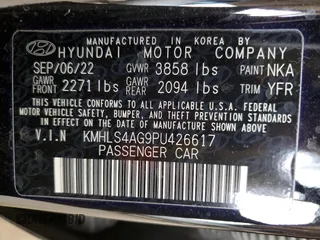 2023 Hyundai Elantra SEL with VIN KMHLS4AG9PU426617, listed as a Copart auction lot 58008115 with Not provided miles and Salvage title. Bid and sale history available at DreamBid. Image 12.