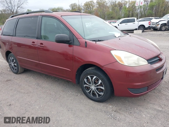 2005 Toyota Sienna CE z VIN 5TDZA23C25S242153, wystawiony jako IAAI lot #42096002 z przebiegiem 154 992 mil mil oraz . Historia ofert i sprzedaży dostępna na DreamBid. Obrazek 1.