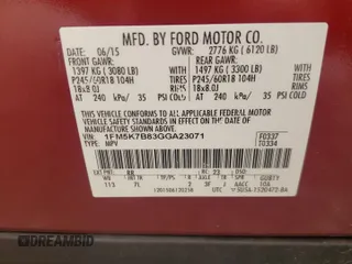 2016 Ford Explorer с VIN 1FM5K7B83GGA23071, выставлен на аукционе Copart как лот 49575415 с пробегом 165 690 миль миль и Списание • Salvage title. История ставок и продаж доступна на DreamBid. Изображение 15.