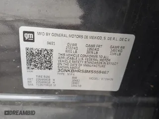 2021 Chevrolet Blazer LT with VIN 3GNKBHRS8MS559467, listed as a Copart auction lot 80443794 with 42,673 mi miles and Salvage Title. Bid and sale history available at carsss.com. Image 13.