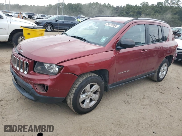 2017 Jeep Compass Sport with VIN 1C4NJCBB9HD131760, listed as a Copart auction lot 74073294 with 160,398 mi miles and Salvage Title. Bid and sale history available at carsss.com. Image 1.
