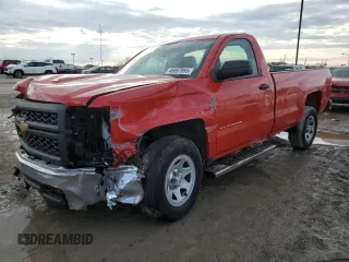 2014 Chevrolet Silverado 1500 Work Truck with VIN 1GCNKPEHXEZ197866, listed as a Copart auction lot 46697055 with 57,377 mi miles and Salvage Title. Bid and sale history available at DreamBid. Image 1.