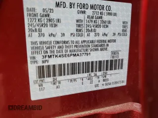 2023 Ford Mustang Mach-E GT z VIN 3FMTK4SE6PMA37791, wystawiony jako Copart lot #53682725 z przebiegiem 20 293 mil mil oraz Szkoda całkowita • Salvage title. Historia ofert i sprzedaży dostępna na DreamBid. Obrazek 13.