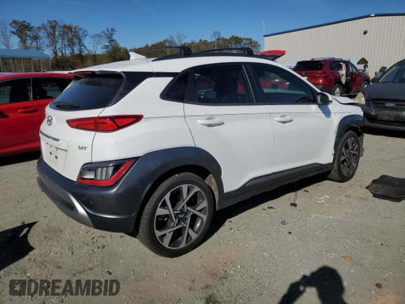 2023 Hyundai Kona Limited with VIN KM8K53A35PU007979, listed as a Copart auction lot 81557734 with 36,002 mi miles and Salvage Title. Bid and sale history available at carsss.com. Image 3.