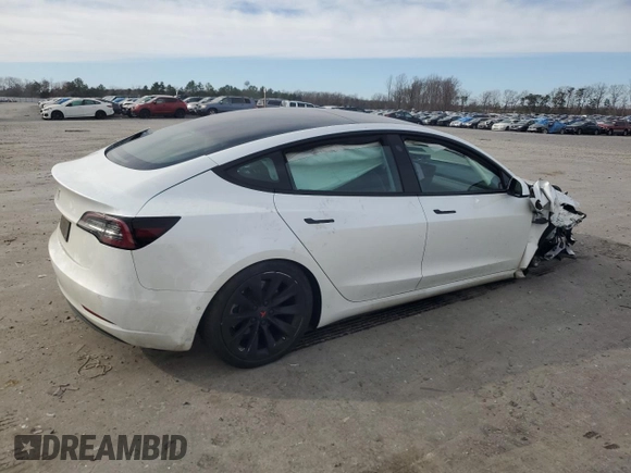 2021 Tesla Model 3 Standard Range Plus with VIN 5YJ3E1EA6MF048261, listed as a Copart auction lot 48680315 with Not Provided miles and Salvage Title. Bid and sale history available at DreamBid. Image 3.