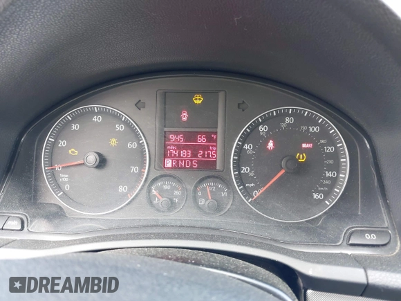 2009 Volkswagen Jetta Wolfsburg Edition with VIN 3VWRJ71K29M042593, listed as a IAAI auction lot 42194886 with 174,183 mi miles and . Bid and sale history available at DreamBid. Image 7.