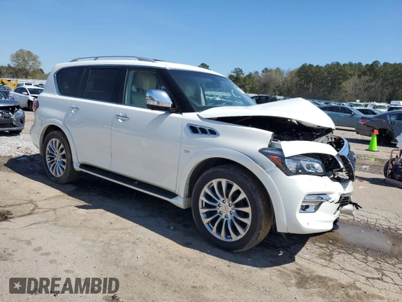 2017 Infiniti QX80 with VIN JN8AZ2NF1H9645805, listed as a Copart auction lot 49729635 with 98,451 mi miles and Salvage Title. Bid and sale history available at carsss.com. Image 4.