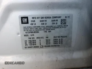 2020 Chevrolet Trax LT with VIN KL7CJPSB5LB023054, listed as a Copart auction lot 49056295 with Not provided miles and Salvage title. Bid and sale history available at DreamBid. Image 13.