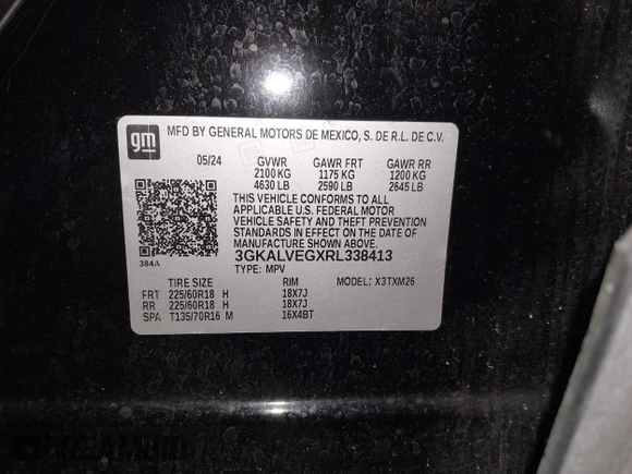 2024 GMC Terrain SLT z VIN 3GKALVEGXRL338413, wystawiony jako IAAI lot #42592625 z przebiegiem 31 104 mil mil oraz . Historia ofert i sprzedaży dostępna na DreamBid. Obrazek 9.