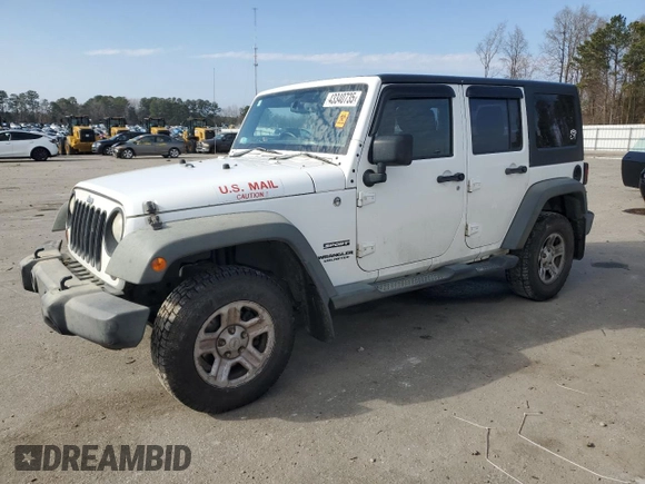 2013 Jeep Wrangler Unlimited Sport RHD с VIN 1C4BJWKG8DL573266, выставлен на аукционе Copart как лот 43340735 с пробегом 275 994 миль миль и Списание • Salvage title. История ставок и продаж доступна на DreamBid. Изображение 1.