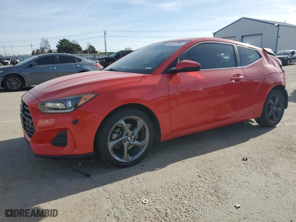 2019 Hyundai Veloster 2.0 with VIN KMHTG6AF1KU017704, listed as a Copart auction lot 48437745 with 83,358 mi miles and Salvage Title. Bid and sale history available at carsss.com. Image 1.