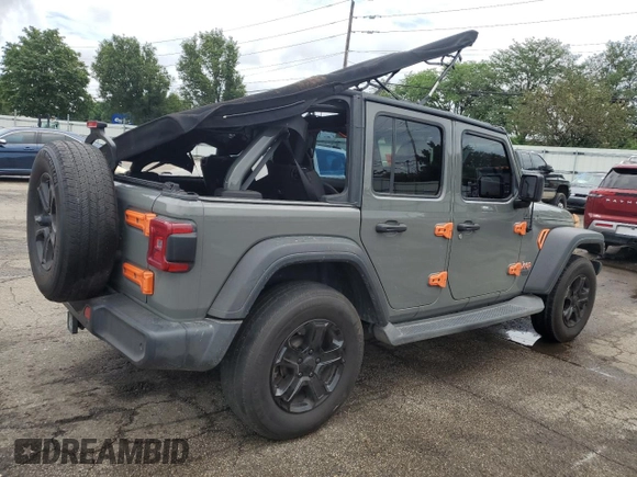 2019 Jeep Wrangler Unlimited Sport S with VIN 1C4HJXDG4KW621287, listed as a Copart auction lot 63123175 with 86,412 mi miles and Salvage title. Bid and sale history available at DreamBid. Image 3.
